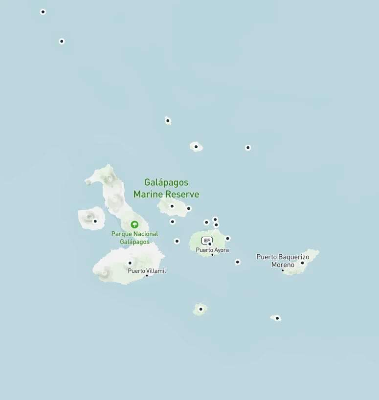 Enchanted Galapagos Central and Northern Islands Cruise - Seaman Journey Catamaran | Galapagos Map