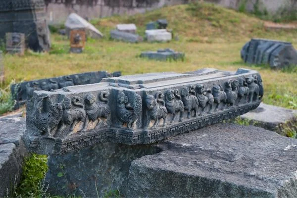 Ancient Stone Carvings in Outdoor Archaeological Site Ancient Stone Carvings in Outdoor Archaeological Site
