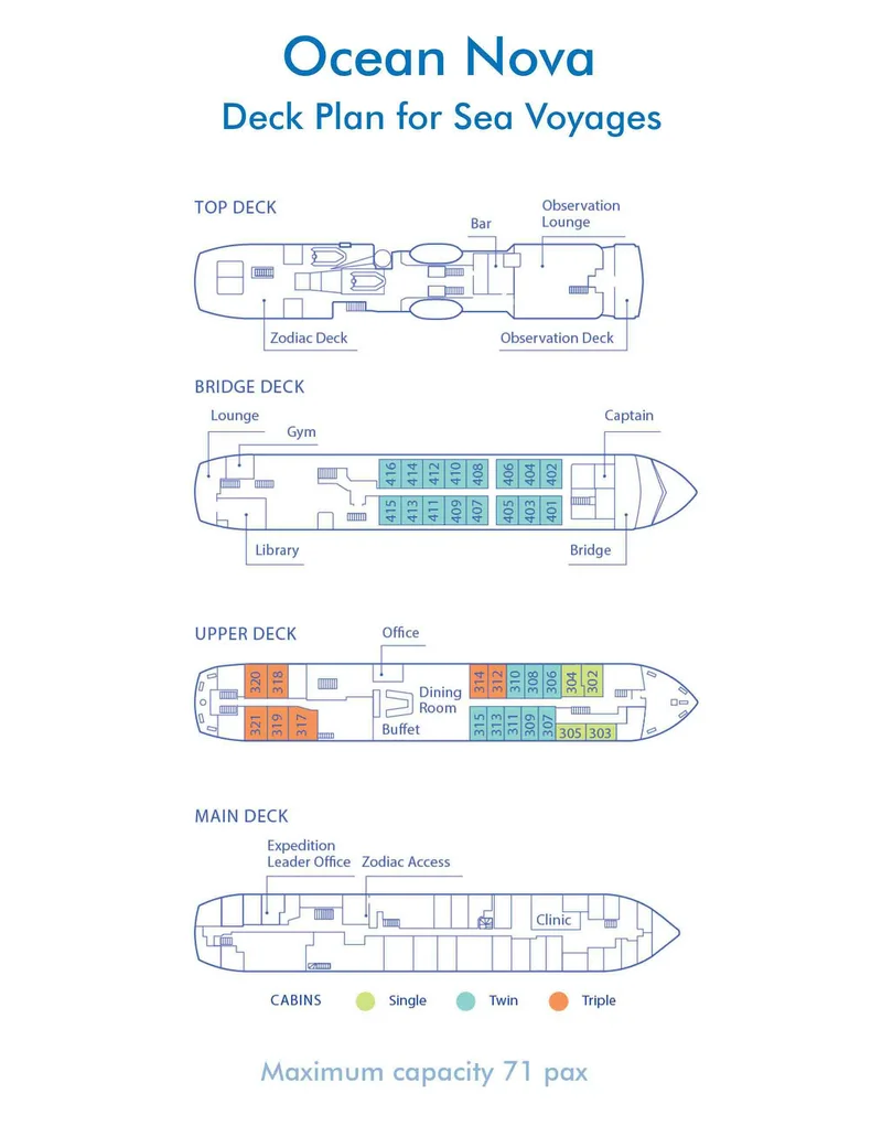 Ocean Nova | Deck plan | Sea Voyages