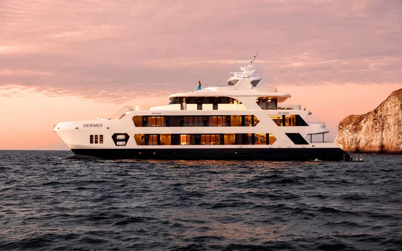 The Hermes Mega Catamaran started it's operations in the Galapagos Islands: first images revealed and insights from Sales Manager Xavier Echeverria The Hermes Mega Catamaran started it's operations in the Galapagos Islands: first images revealed and insights from Sales Manager Xavier Echeverria