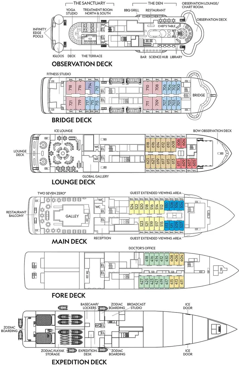 Deck Plans | National Geographic Endurance