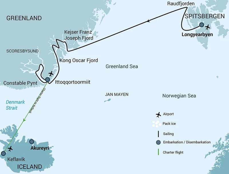 Spitsbergen - Northeast Greenland Fly & Sail