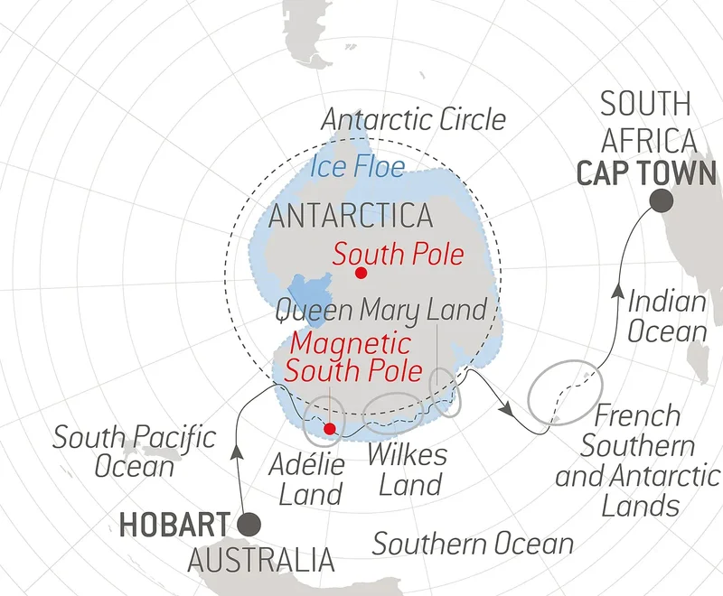 Unexplored East Antarctica & French Southern Lands